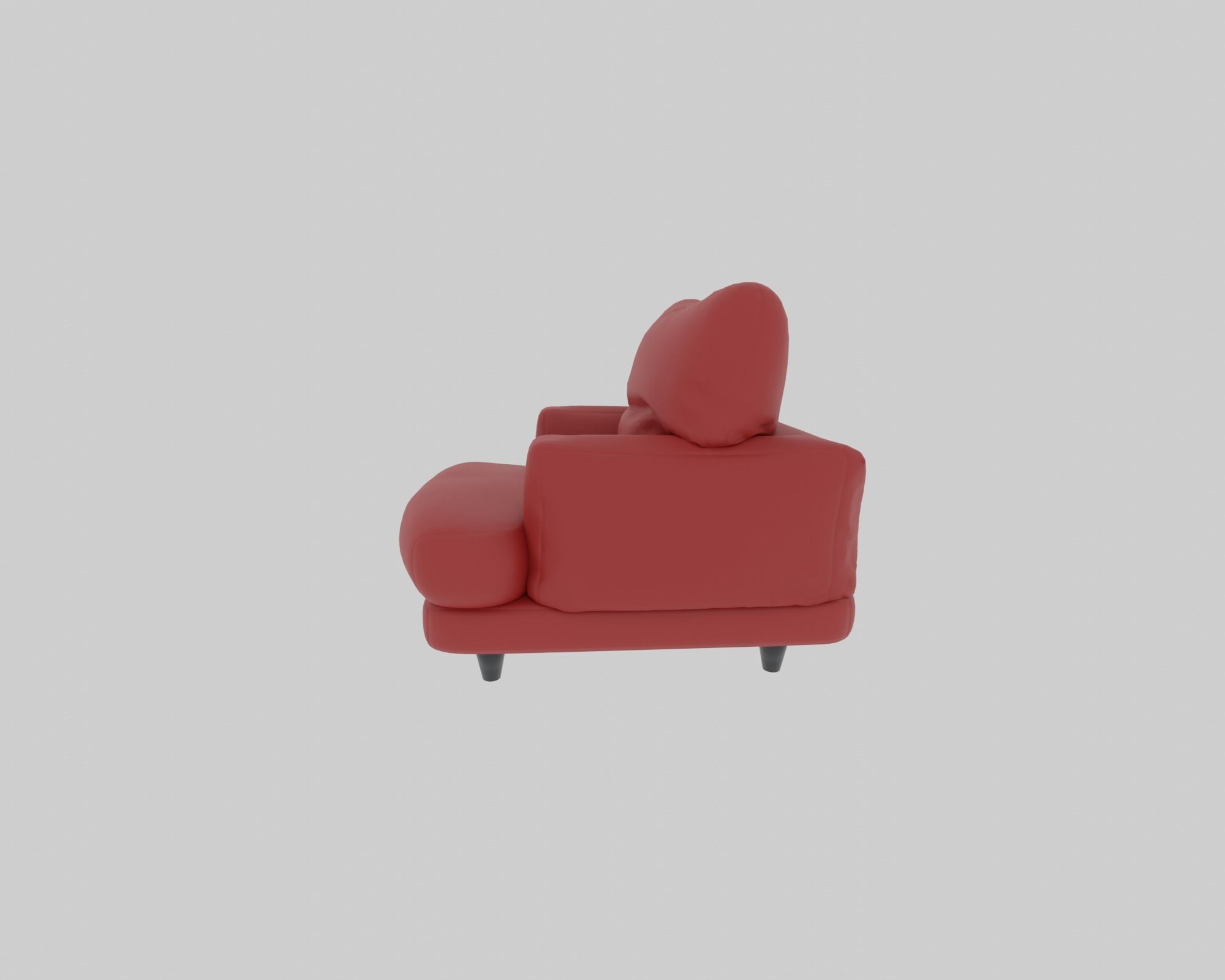 Armchair Low-poly 3D model_3