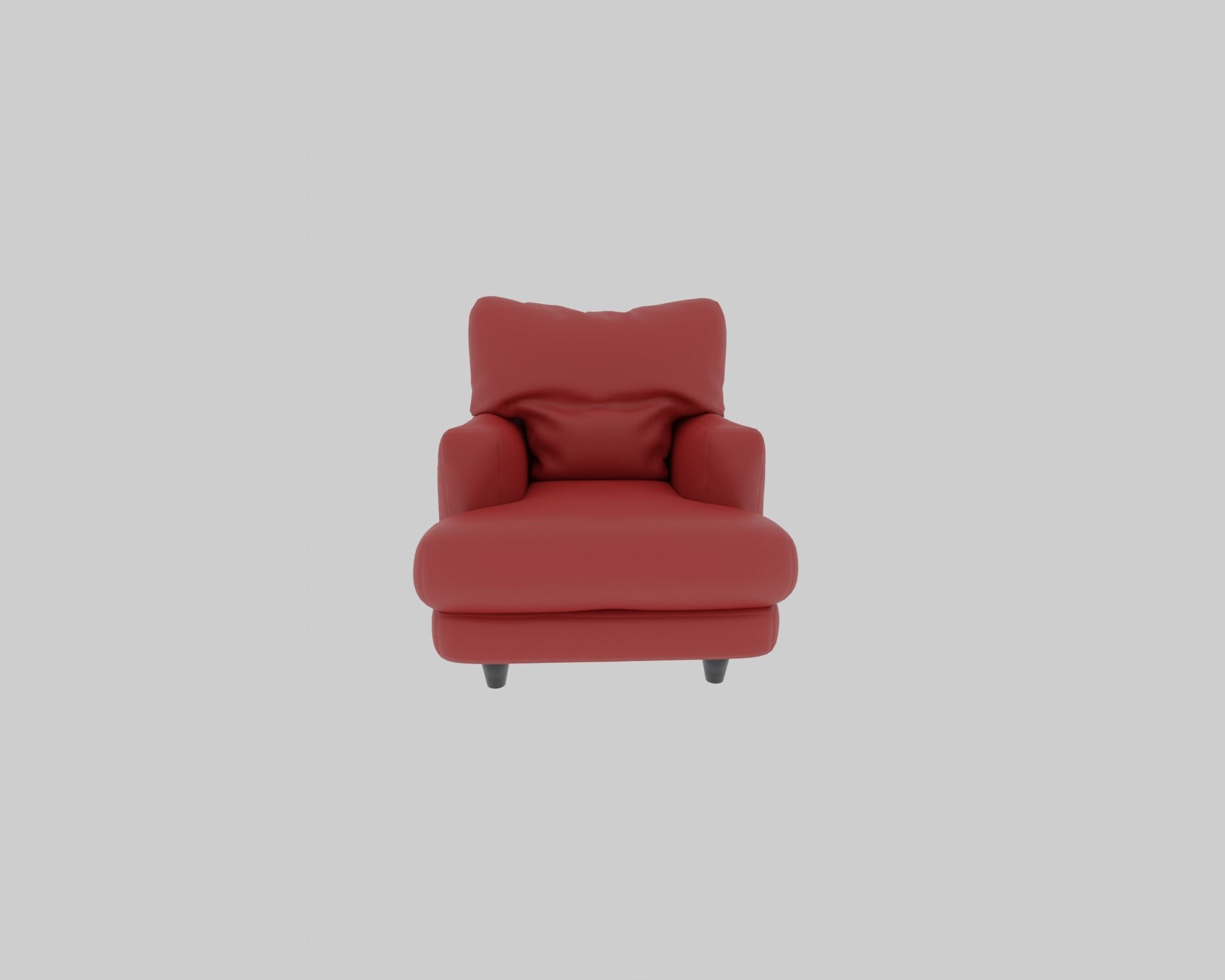 Armchair Low-poly 3D model_1