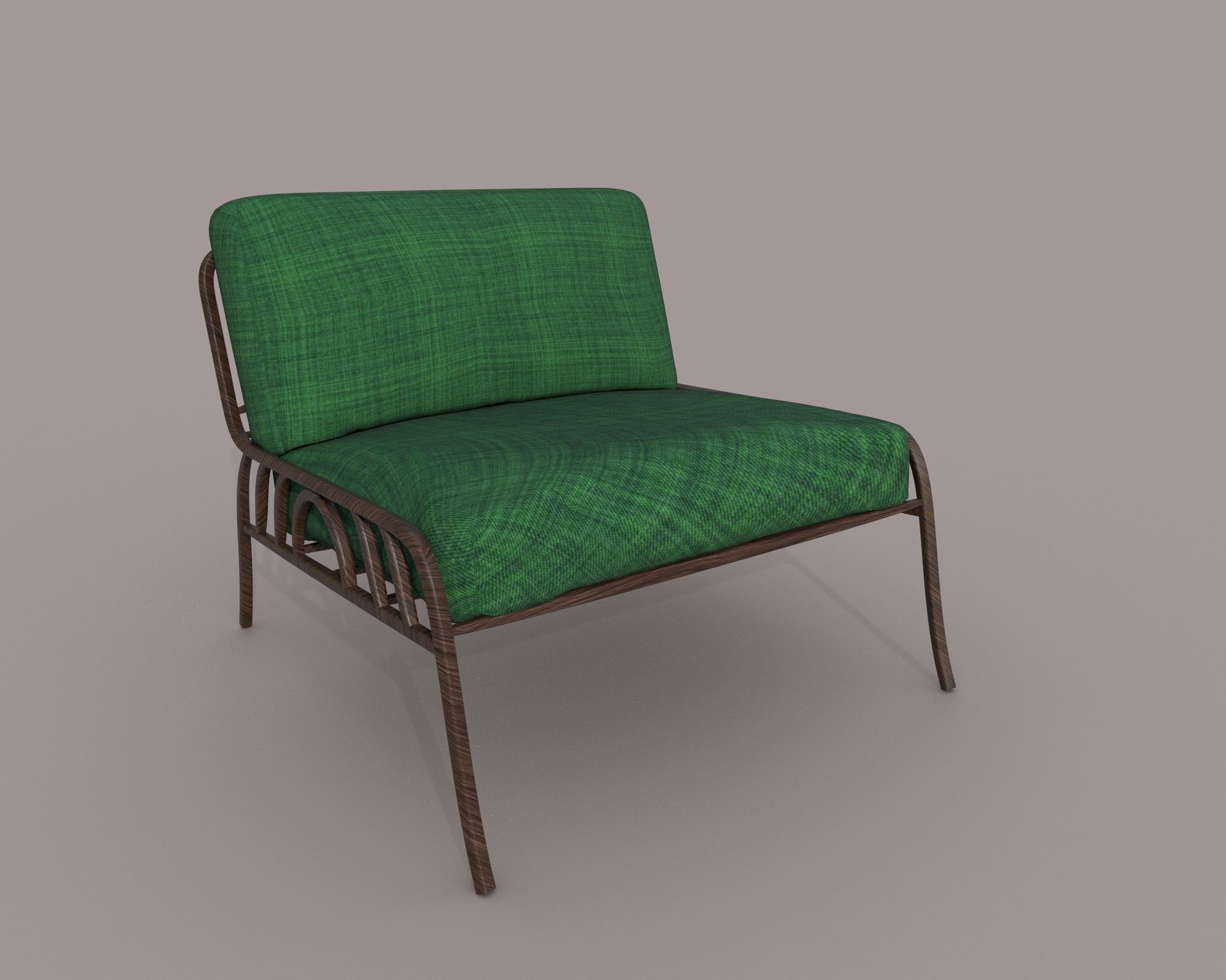 Modern Armchair  Low-poly 3D model_1