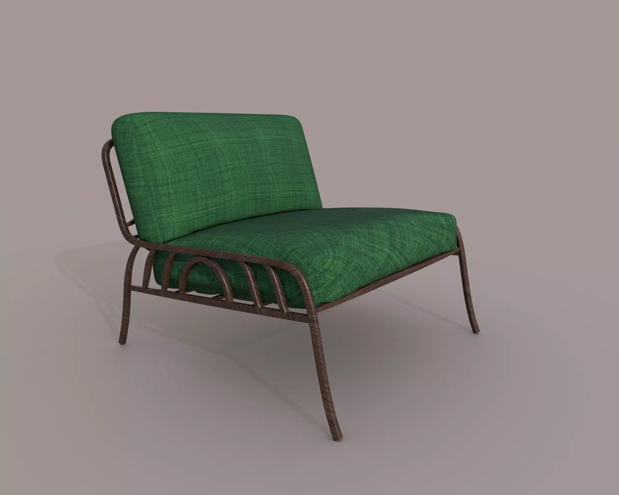 Modern Armchair  Low-poly 3D model_0