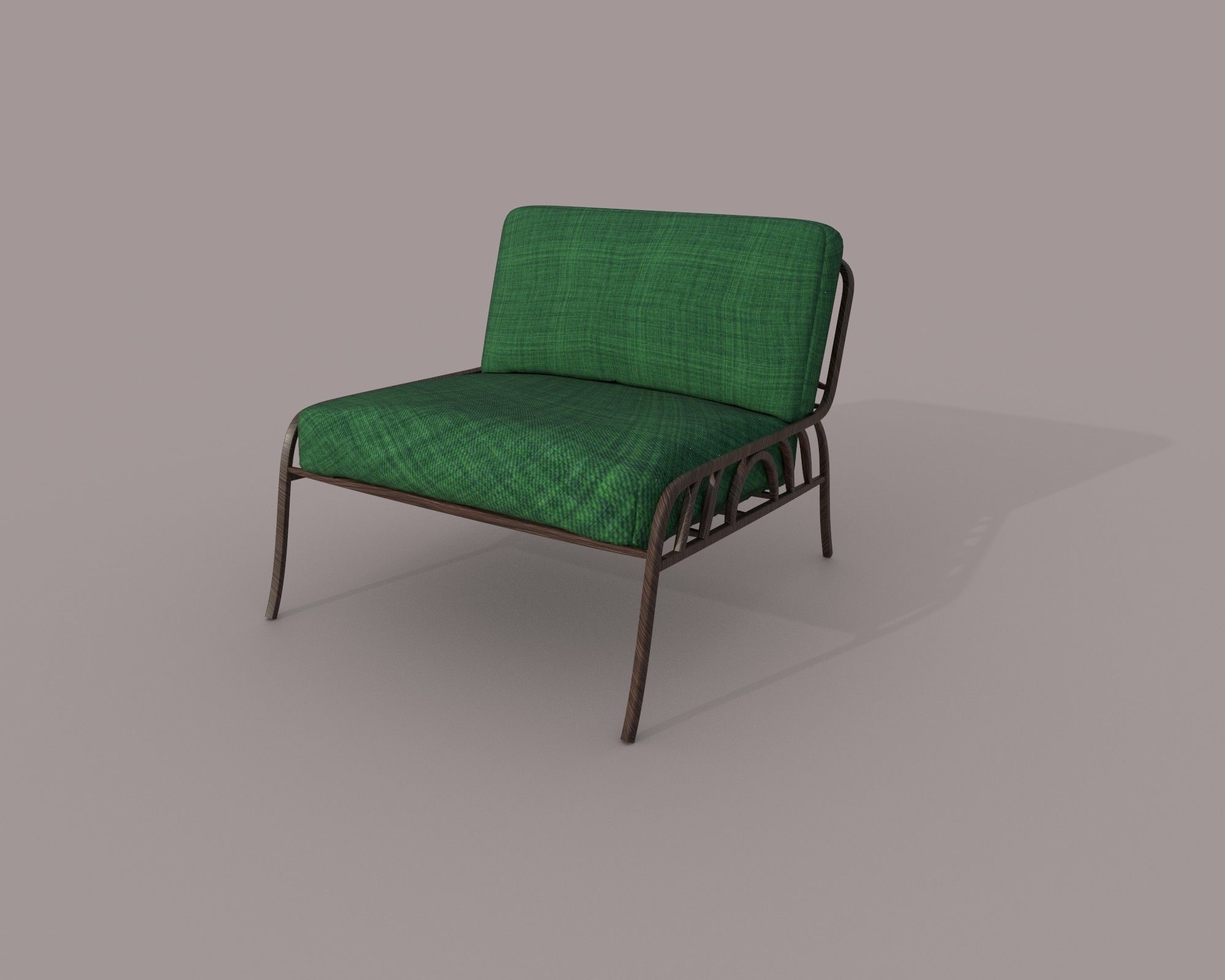 Modern Armchair  Low-poly 3D model_2