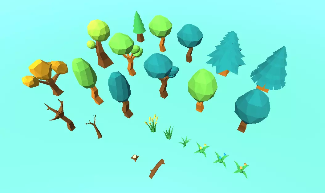 Nature Pack Low-poly 3D model_0
