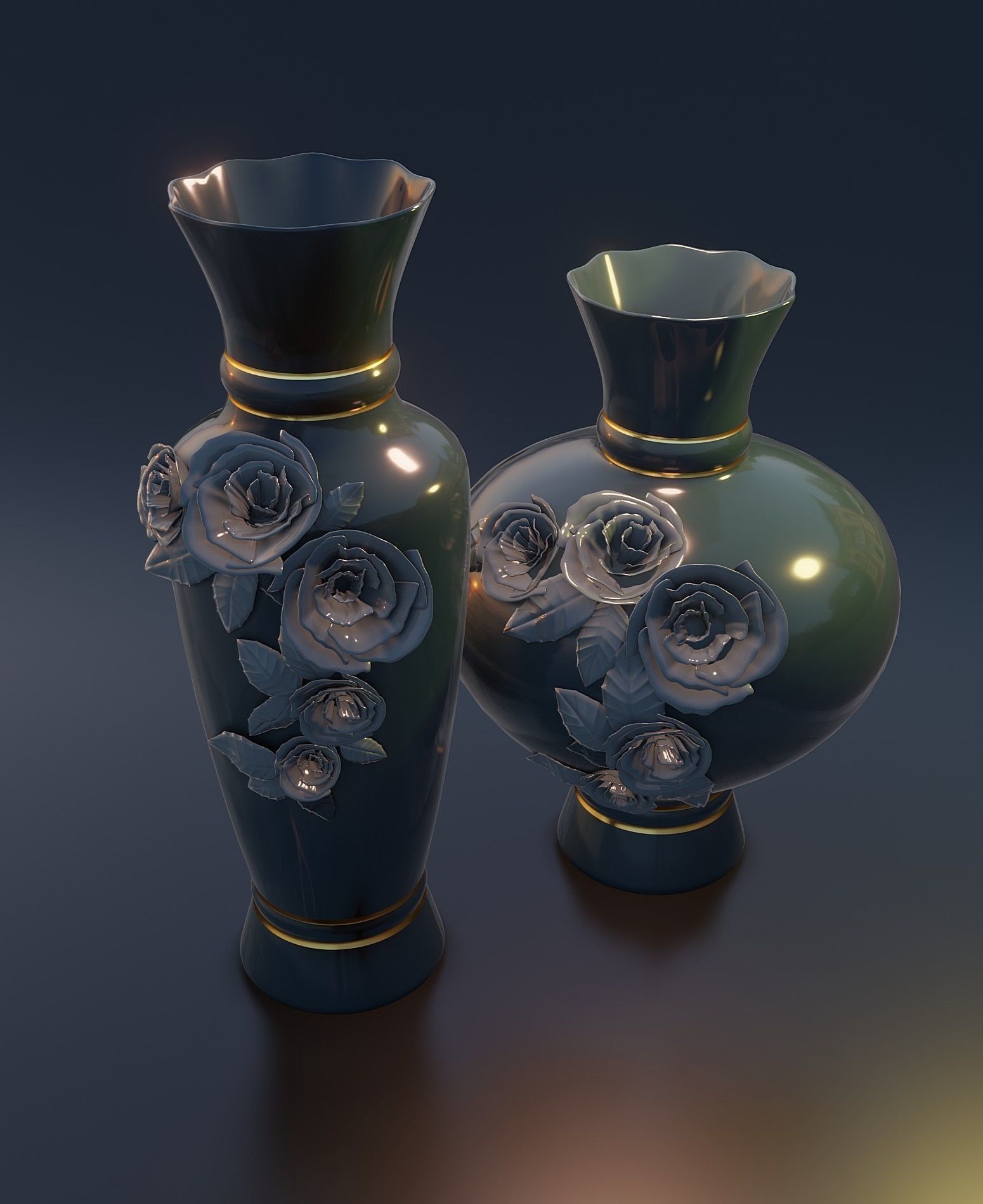 Set of ceramic vases 3D model_3