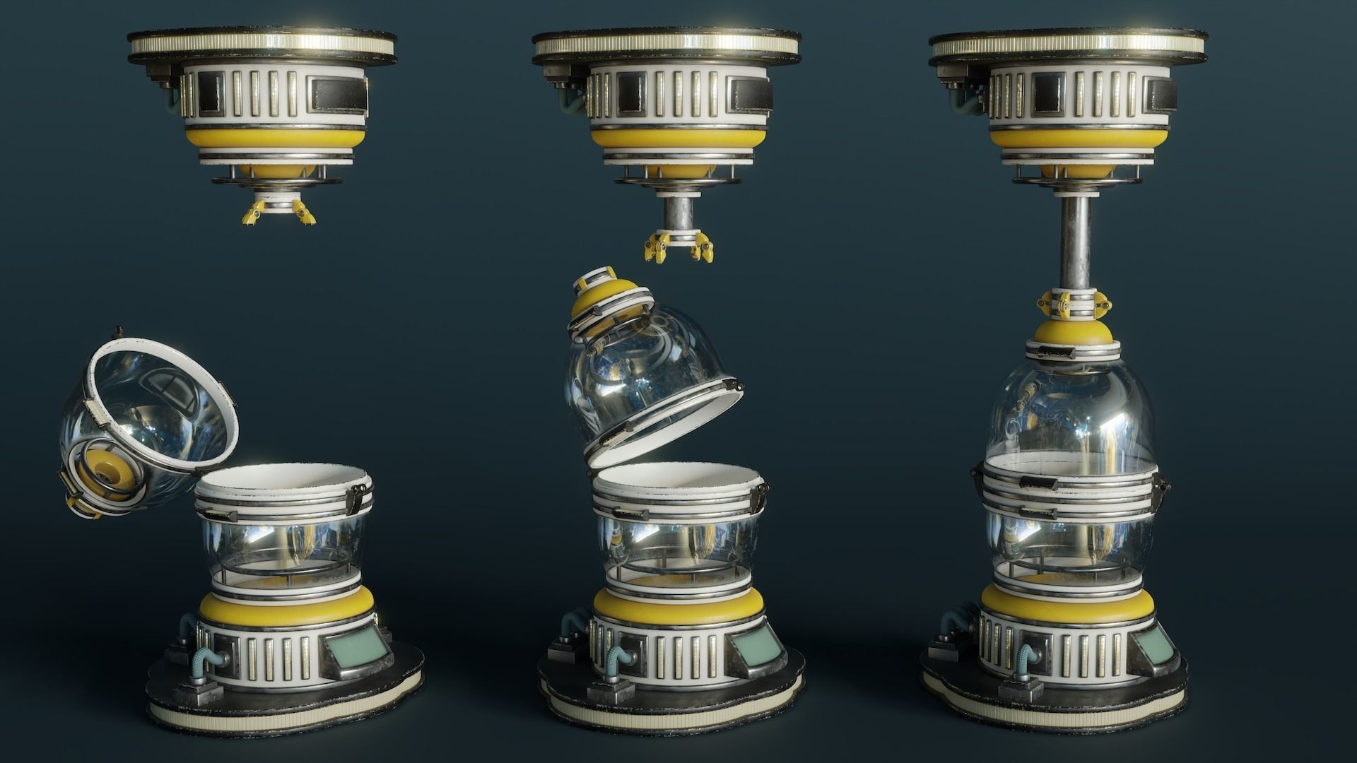 Sci-Fi Incubator Low-poly 3D model_2