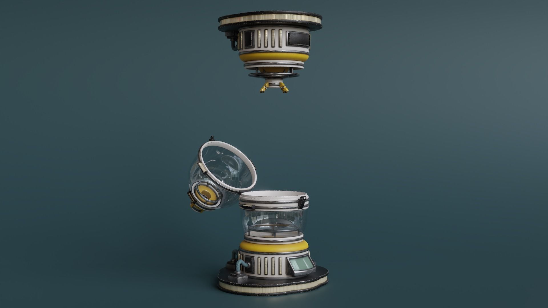 Sci-Fi Incubator Low-poly 3D model_4