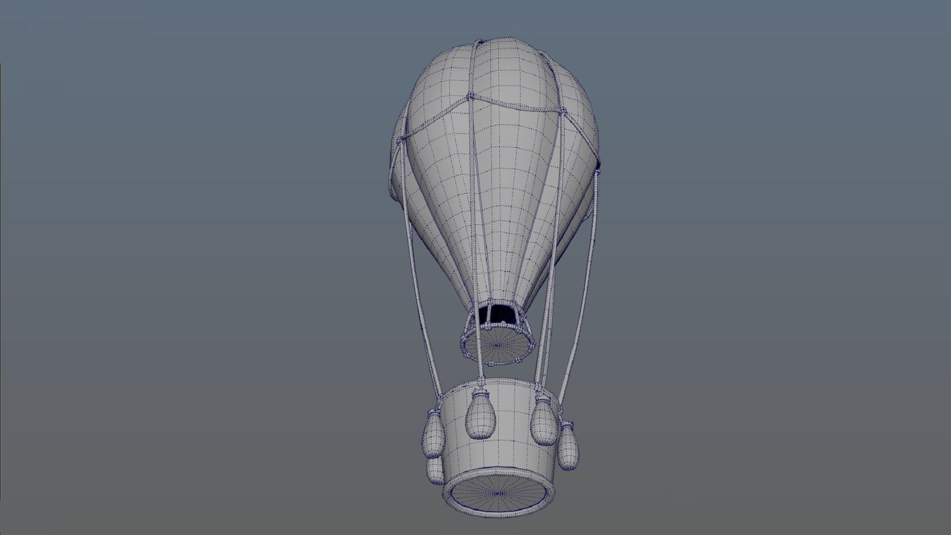 Stylized hot air balloon PBR game ready  Low-poly 3D model_8