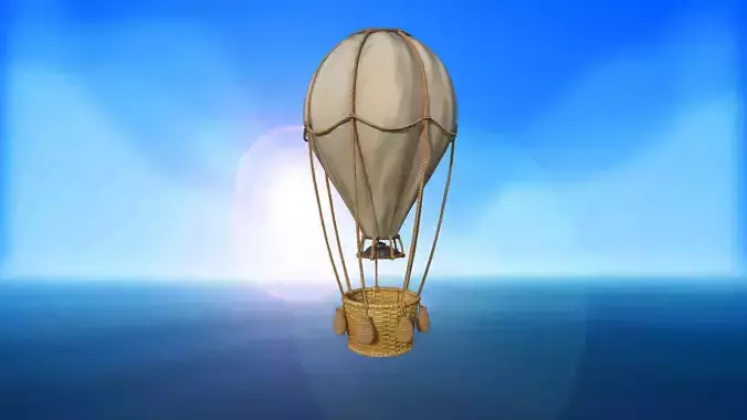 Stylized hot air balloon PBR game ready 