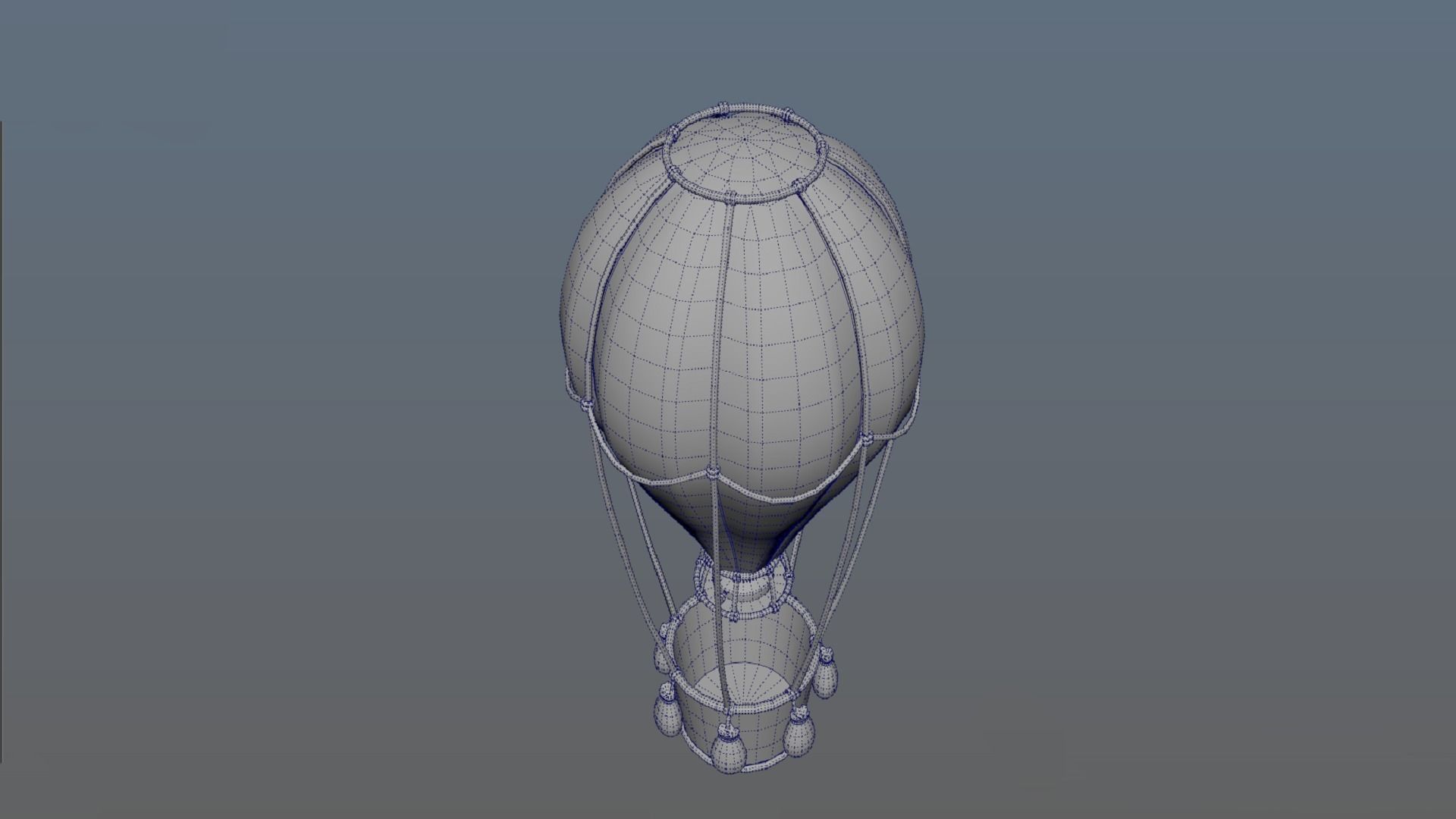Stylized hot air balloon PBR game ready  Low-poly 3D model_7