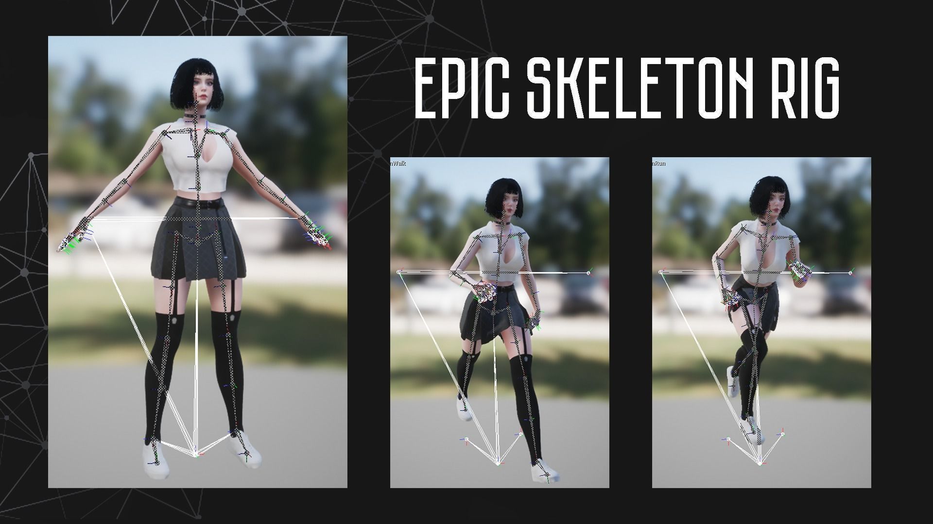 School Girl - Game Ready Low-poly 3D model_18