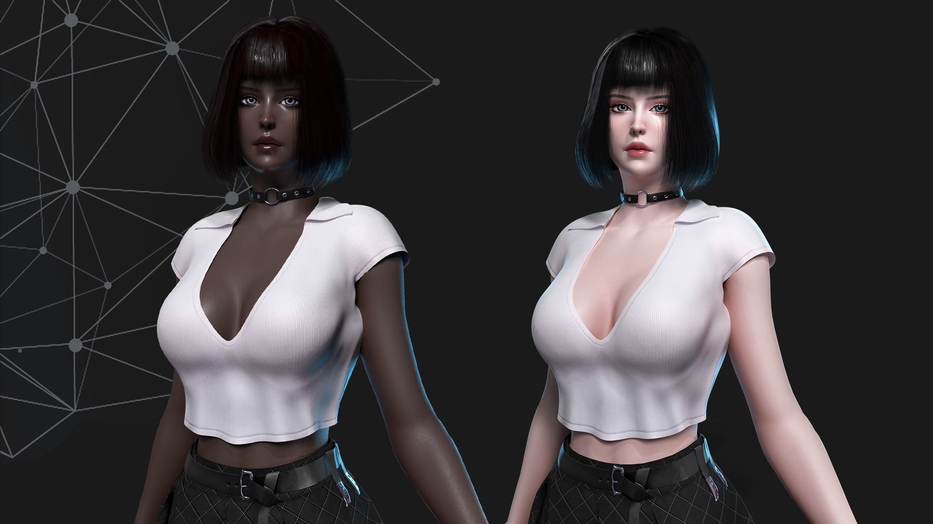 School Girl - Game Ready Low-poly 3D model_11