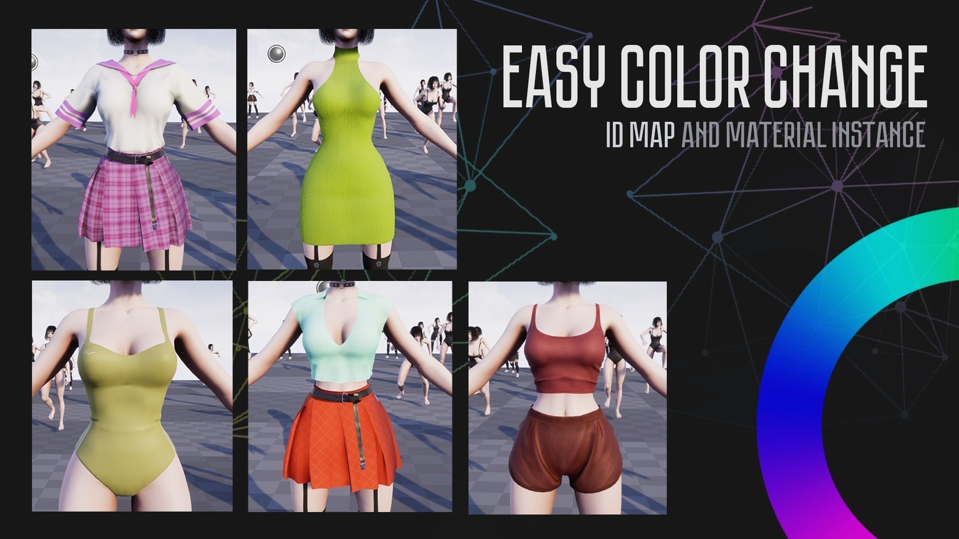 School Girl - Game Ready Low-poly 3D model_16