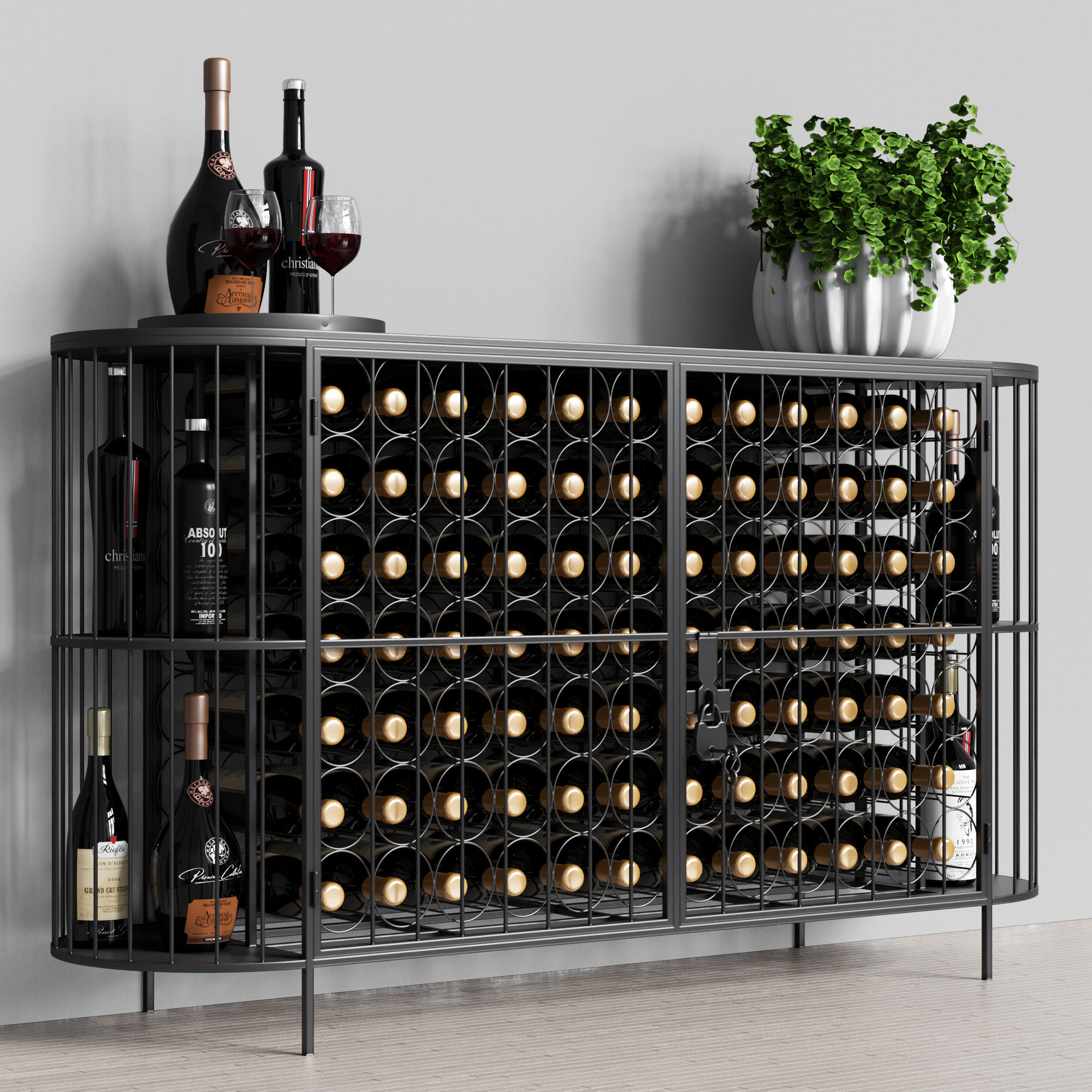 Margaux Wine Console 3D model CGTrader