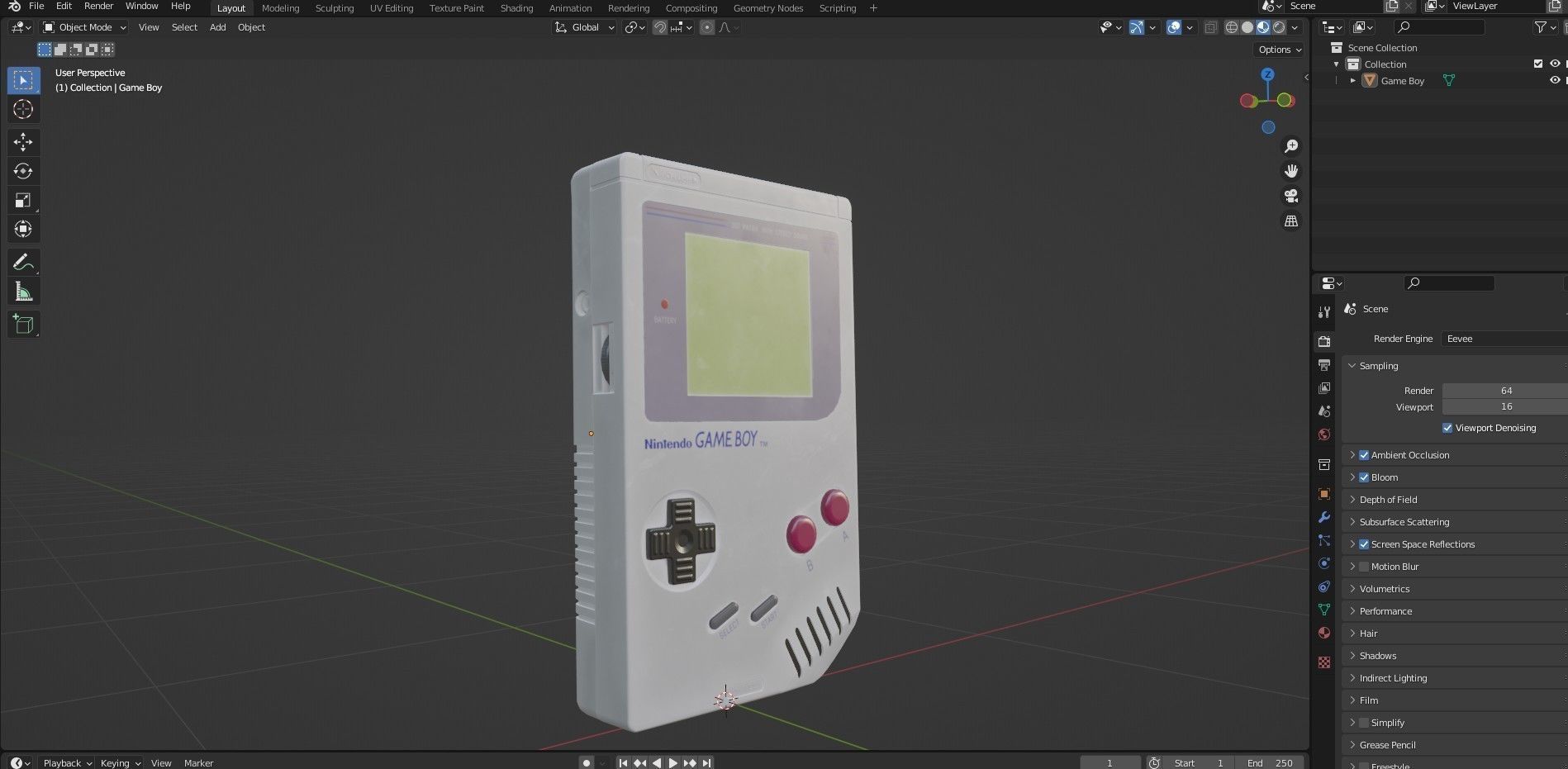 GameBoy  Original    2 Types Low-poly 3D model_15