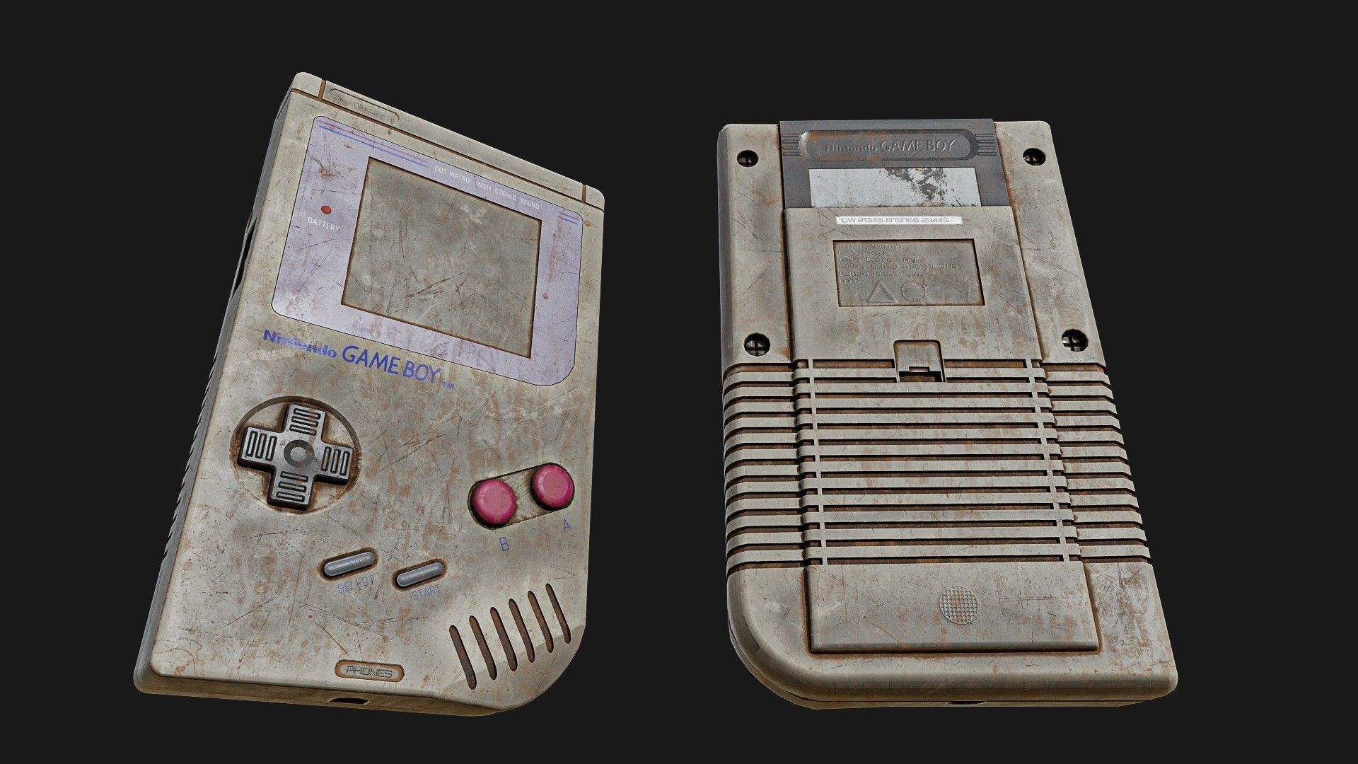 GameBoy  Original    2 Types Low-poly 3D model_5