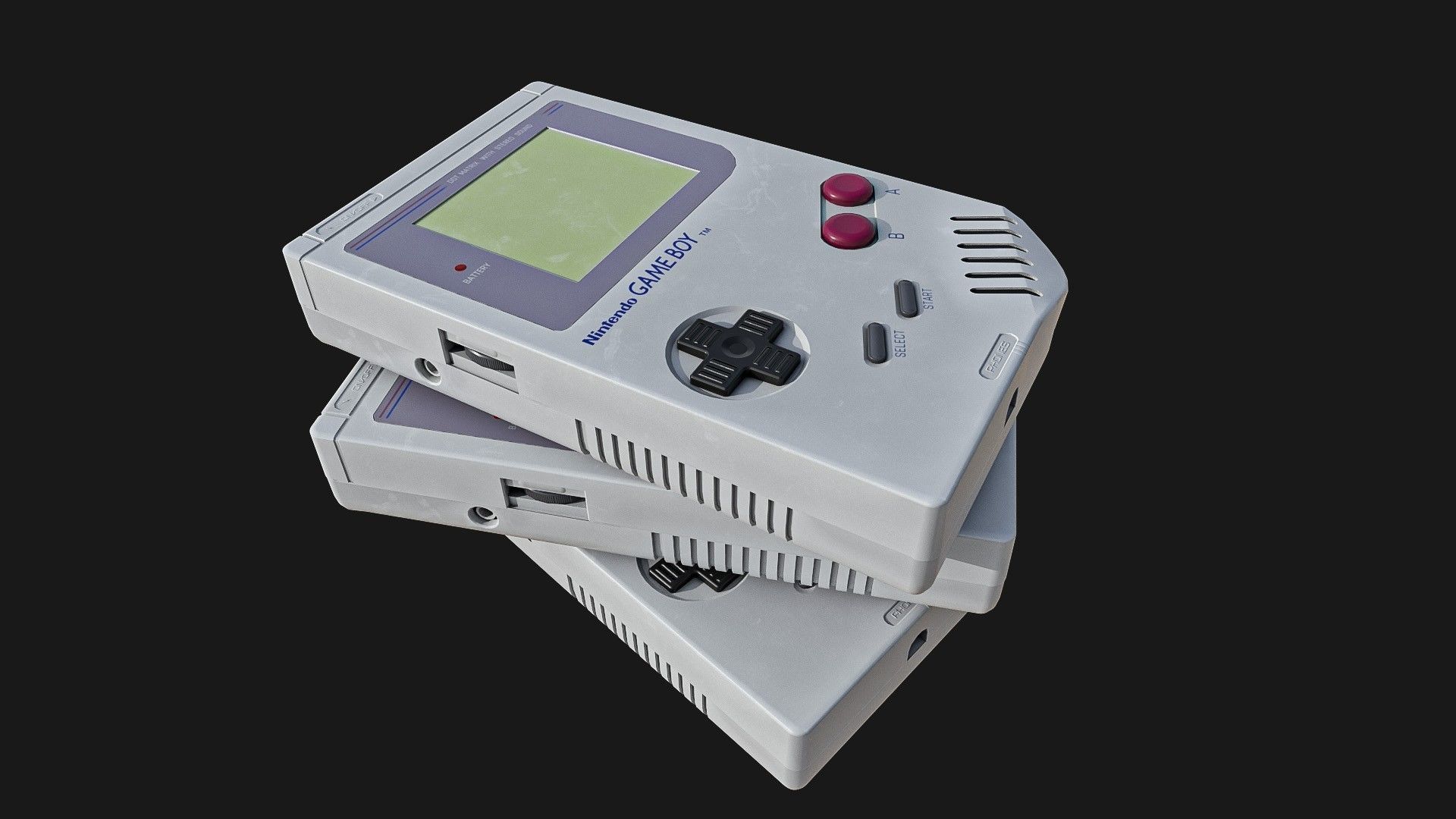 GameBoy  Original    2 Types Low-poly 3D model_3