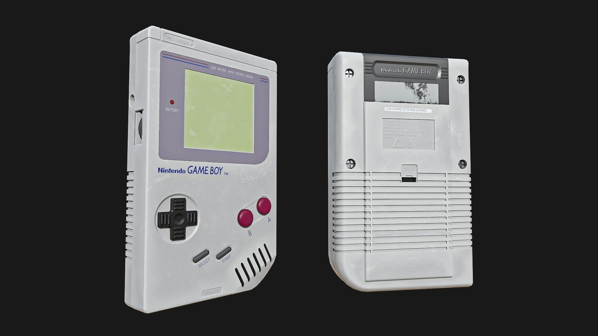 GameBoy  Original    2 Types Low-poly 3D model_1