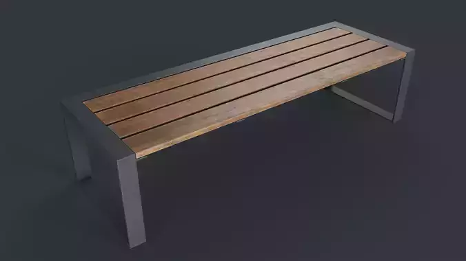 Modern Outdoor Bench 11 PBR Game Ready