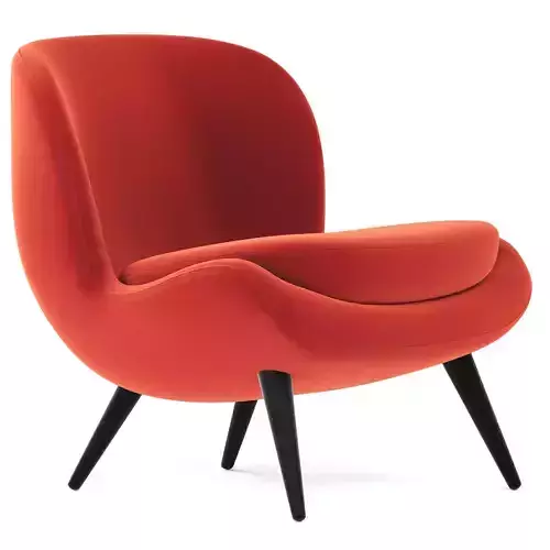 NIELS orange lounge chair with legs
