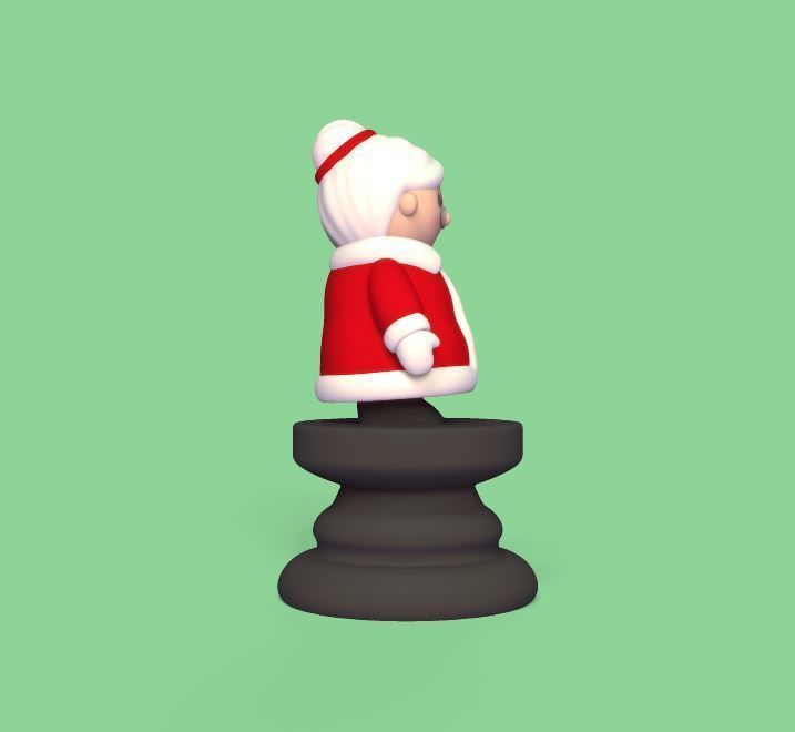 Christmas Chess - Mother Claus 3D print model_2