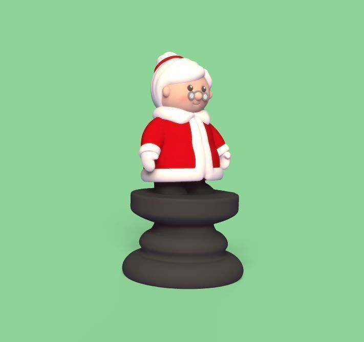 Christmas Chess - Mother Claus 3D print model_1
