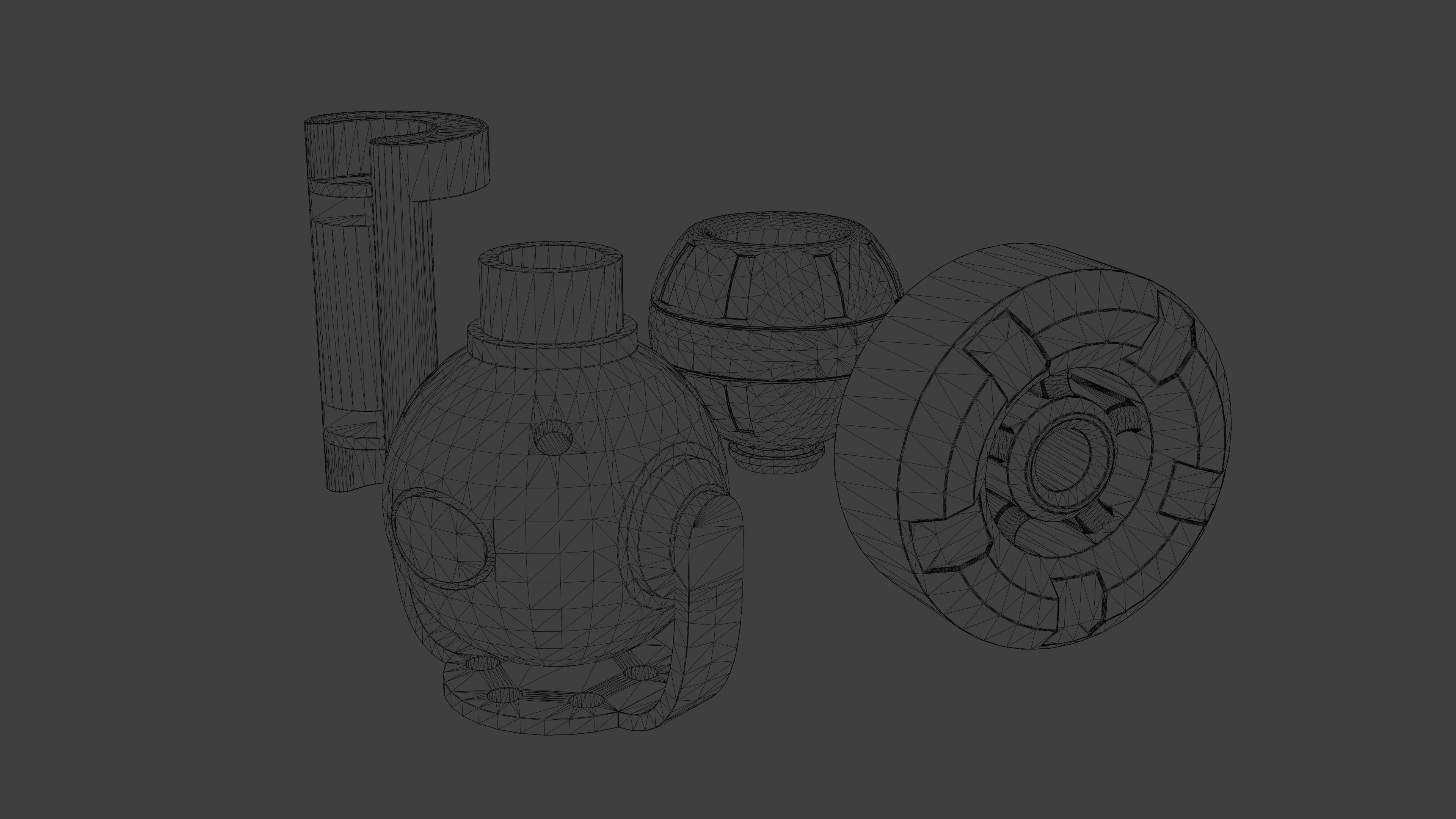 Kitbashing Asset Pack 001 - Metallic Components Free low-poly 3D model_1