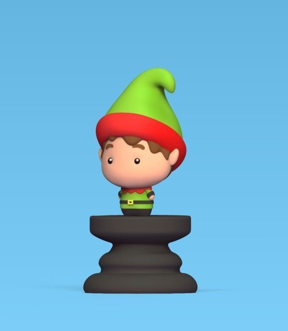 Christmas Chess - Elf 3D print model_1