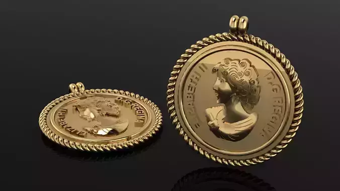 Queen Elizabeth II Dei Gratia Regina Pendant