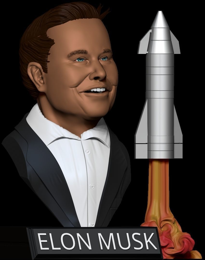 Elon Musk Bust 3D print model_1