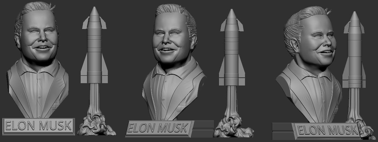 Elon Musk Bust 3D print model_3