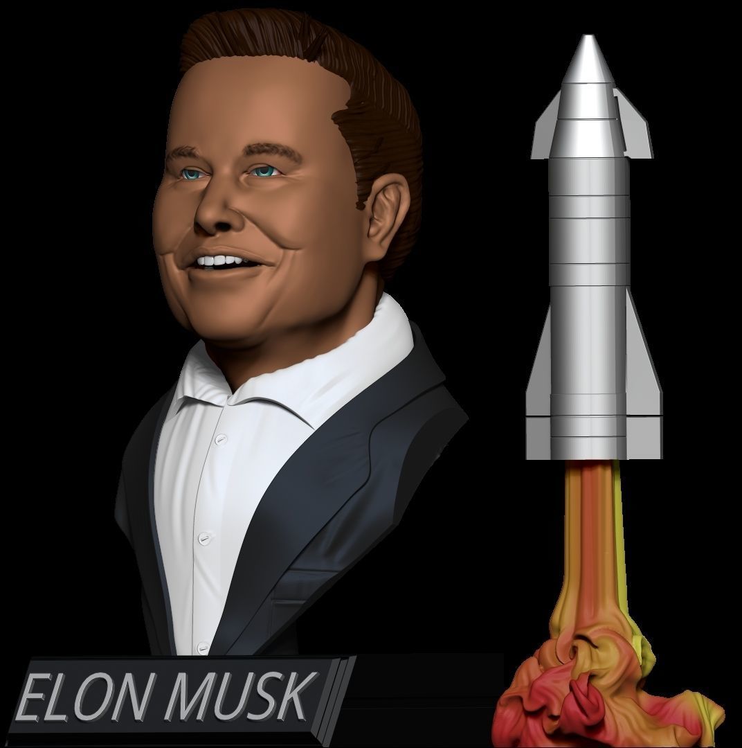 Elon Musk Bust 3D print model_2
