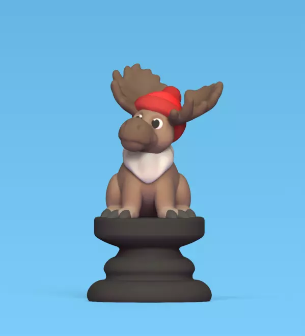 Christmas Chess - Reindeer 3D print model_0