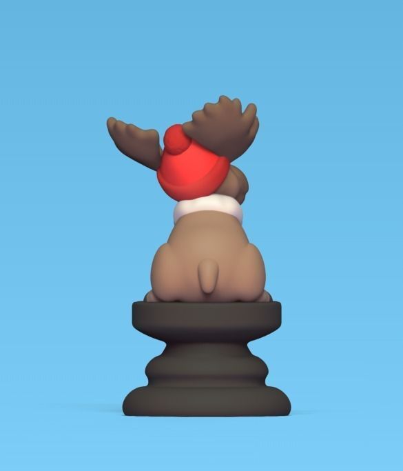Christmas Chess - Reindeer 3D print model_3