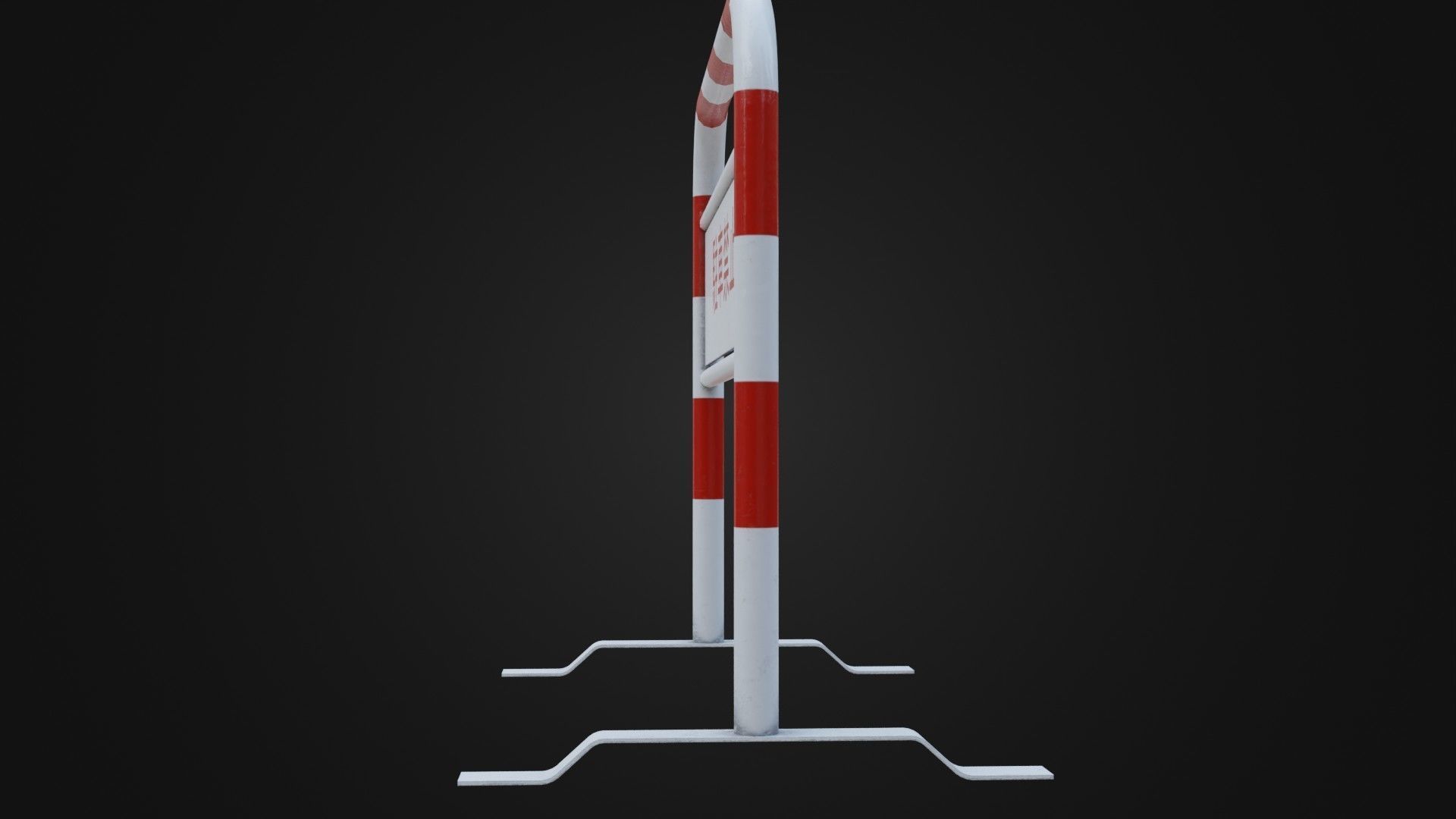 Japanese Barricade No Parking Sign Low-poly 3D model_13