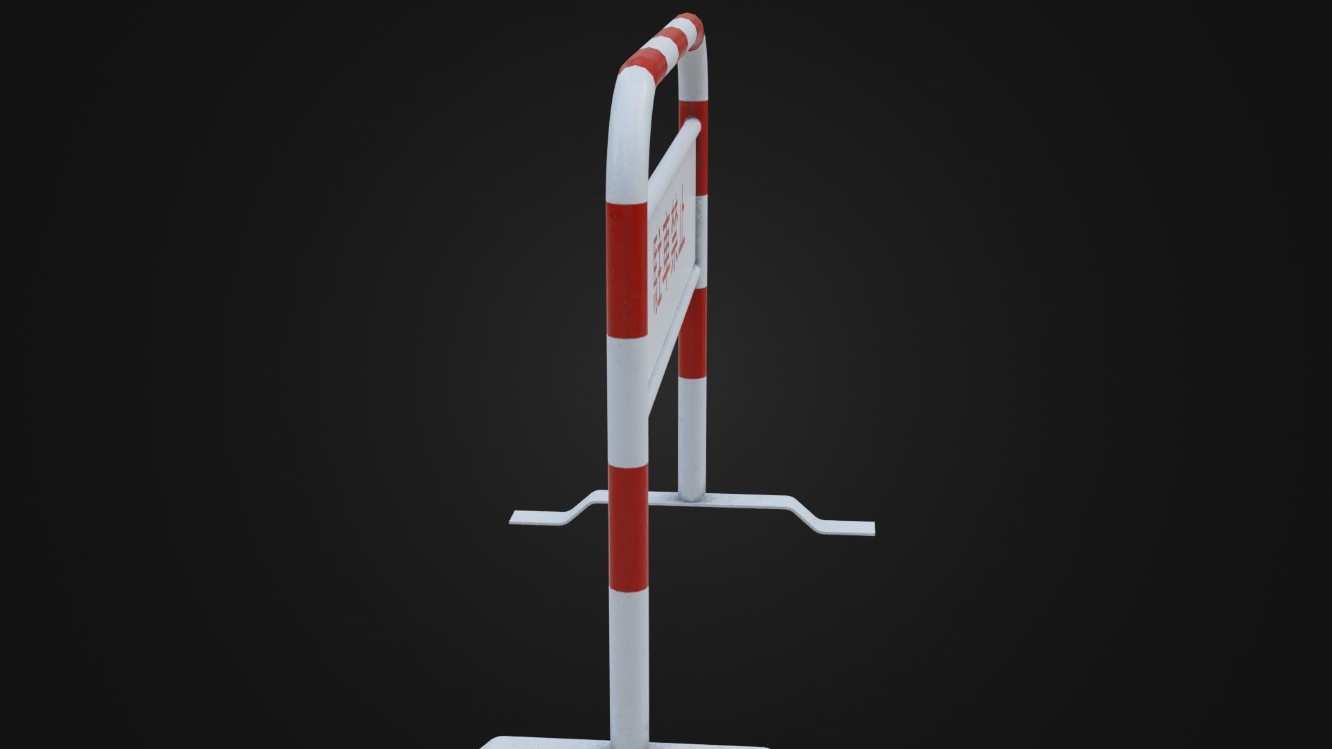 Japanese Barricade No Parking Sign Low-poly 3D model_31