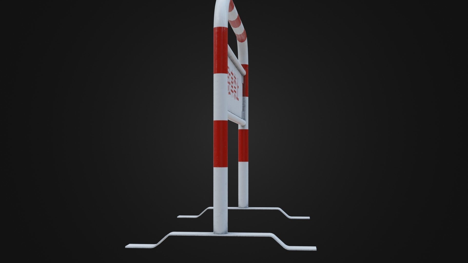 Japanese Barricade No Parking Sign Low-poly 3D model_12