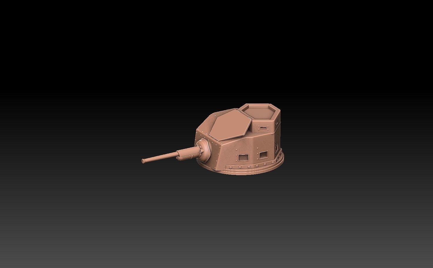 M2A4 Tank Turret ROYALTY FREE VERSION 3D print model_5
