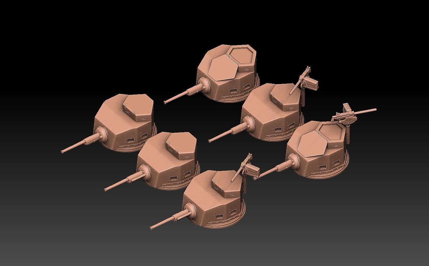 M2A4 Tank Turret ROYALTY FREE VERSION 3D print model_2