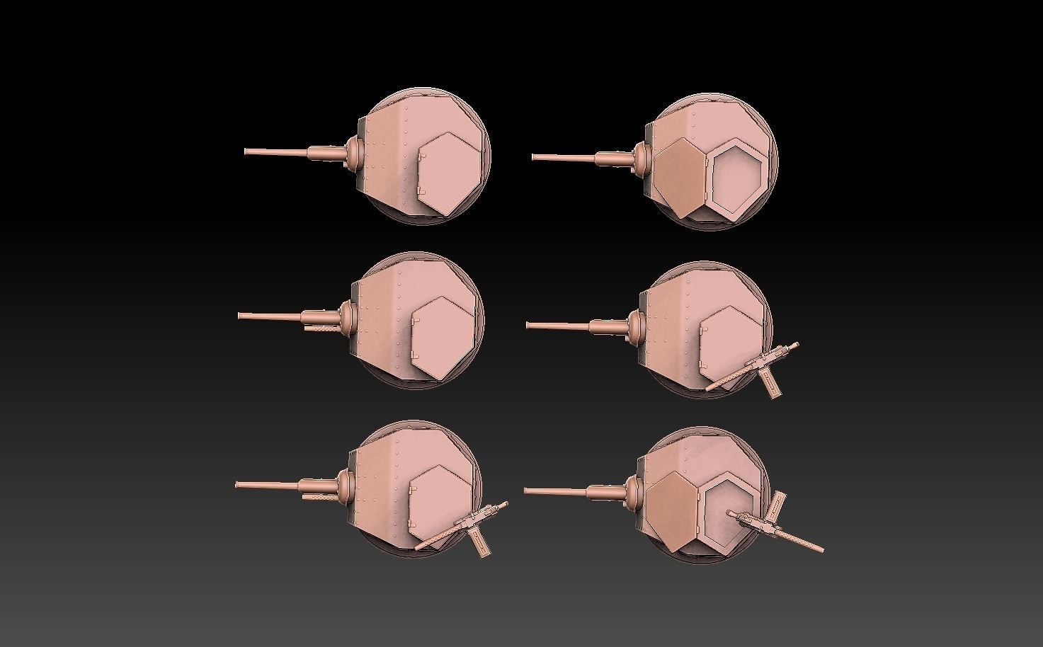 M2A4 Tank Turret ROYALTY FREE VERSION 3D print model_3