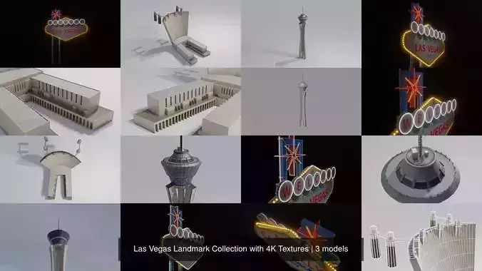 Las Vegas Landmark Collection with 4K Textures Las Vegas Landmark Collection with 4K Textures
