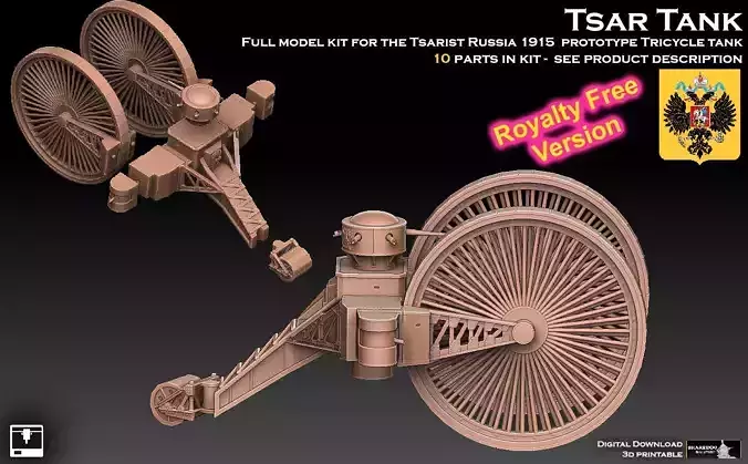 Tsar Tank ROYALTY FREE VERSION 3D print model