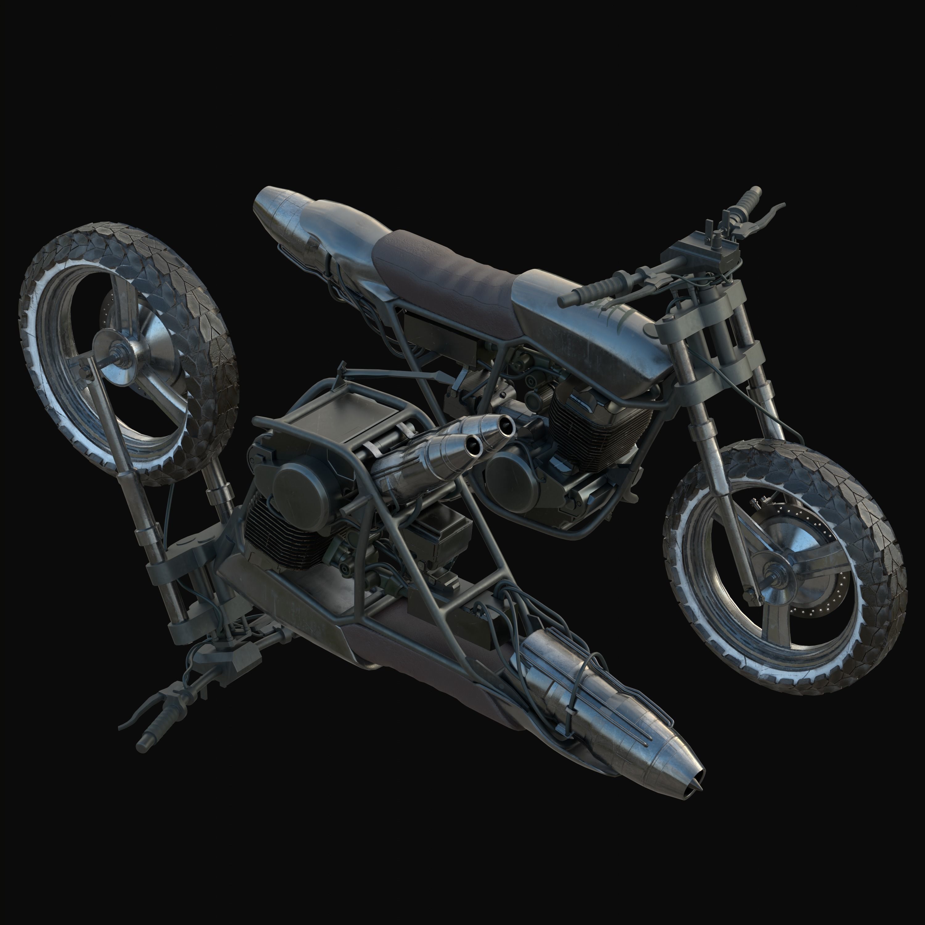 Monoshooter dirt bike Low-poly 3D model_15