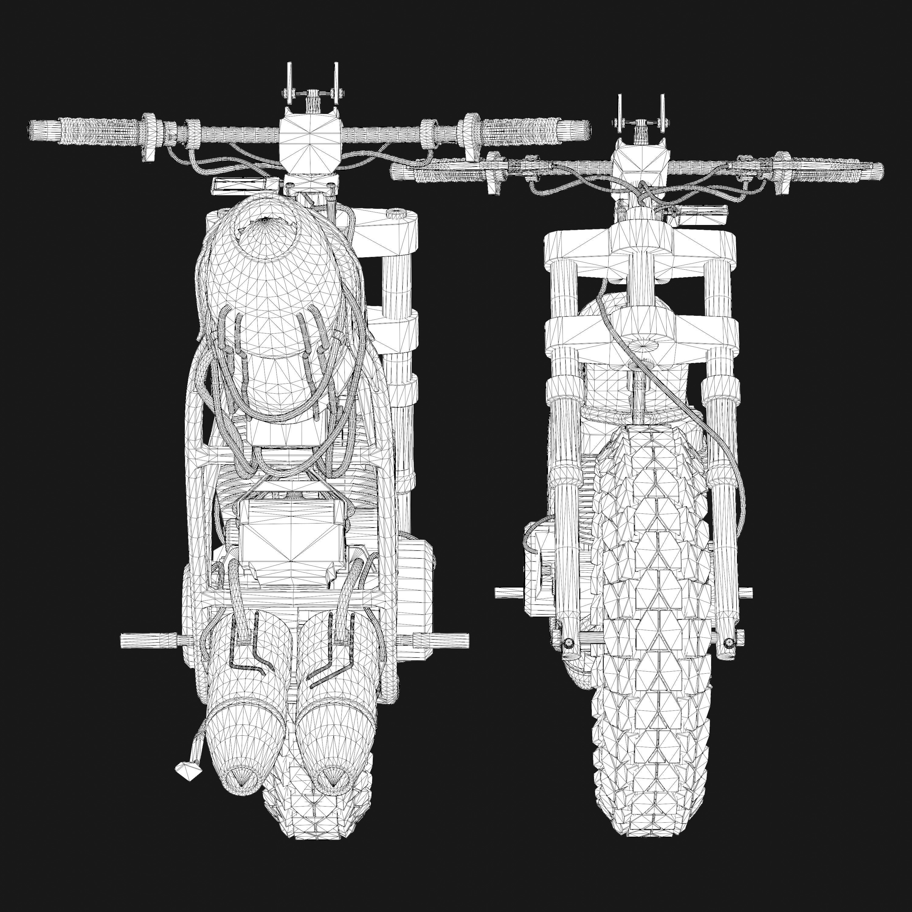 Monoshooter dirt bike Low-poly 3D model_13