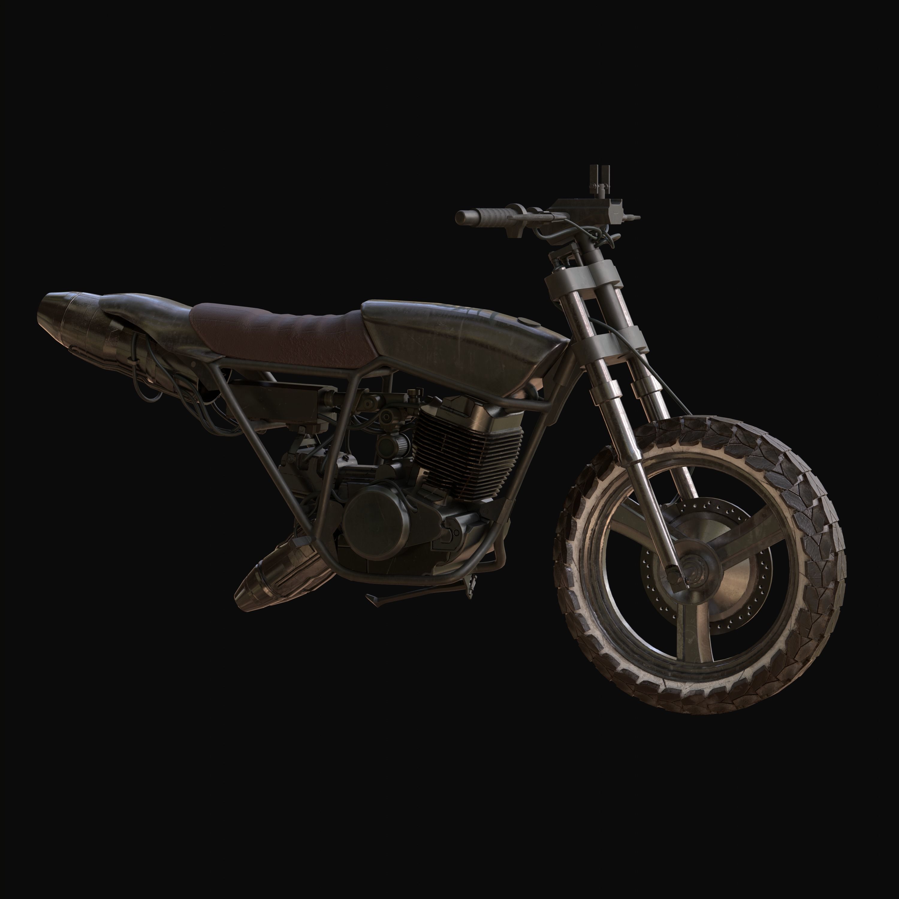 Monoshooter dirt bike Low-poly 3D model_8