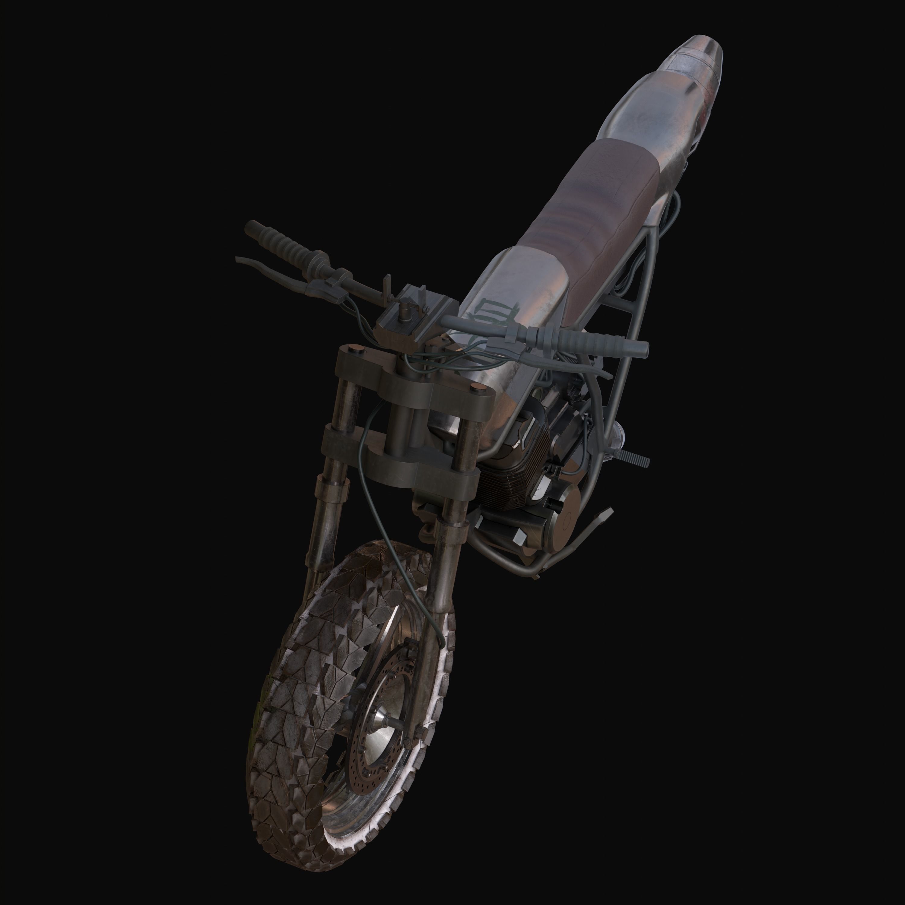 Monoshooter dirt bike Low-poly 3D model_19