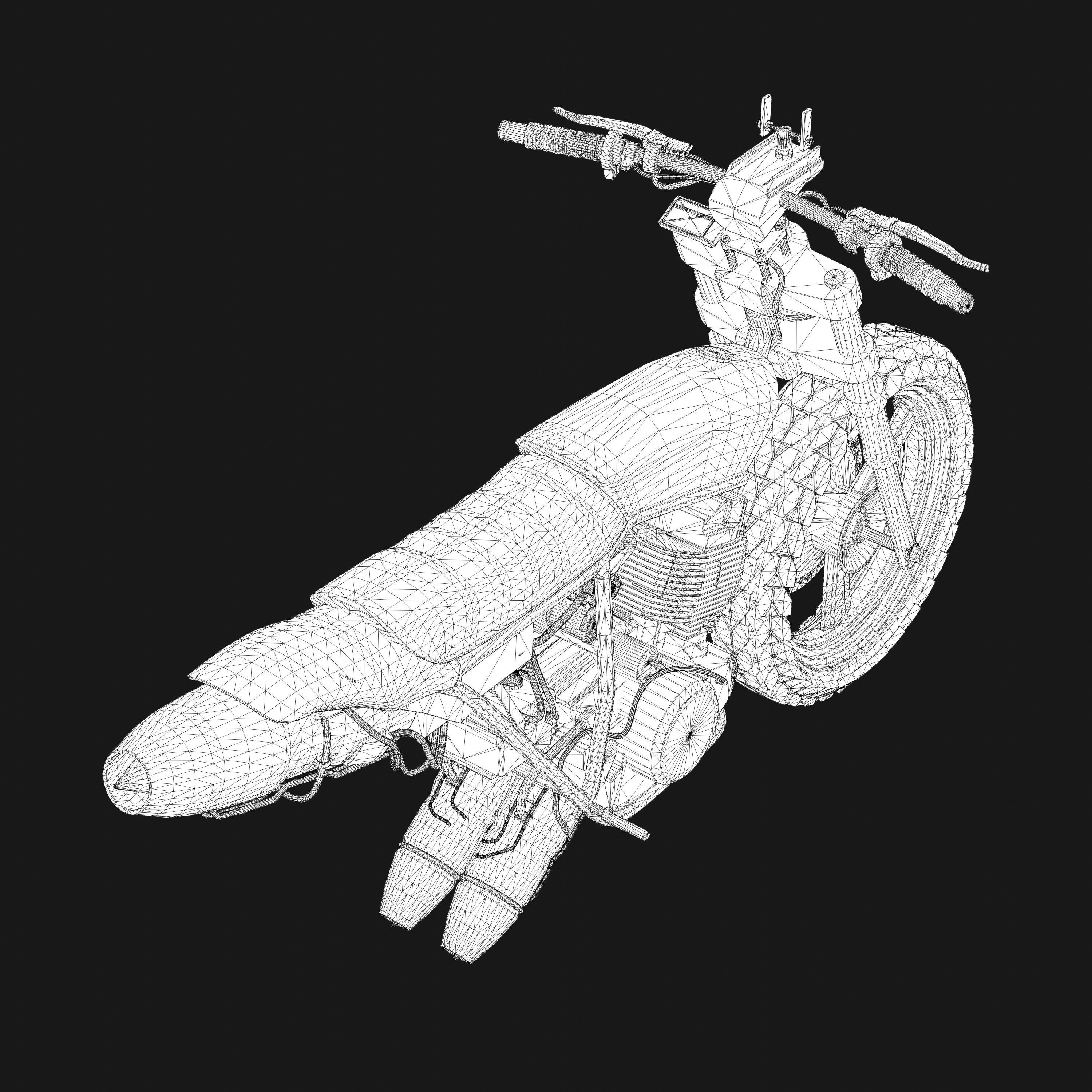 Monoshooter dirt bike Low-poly 3D model_5