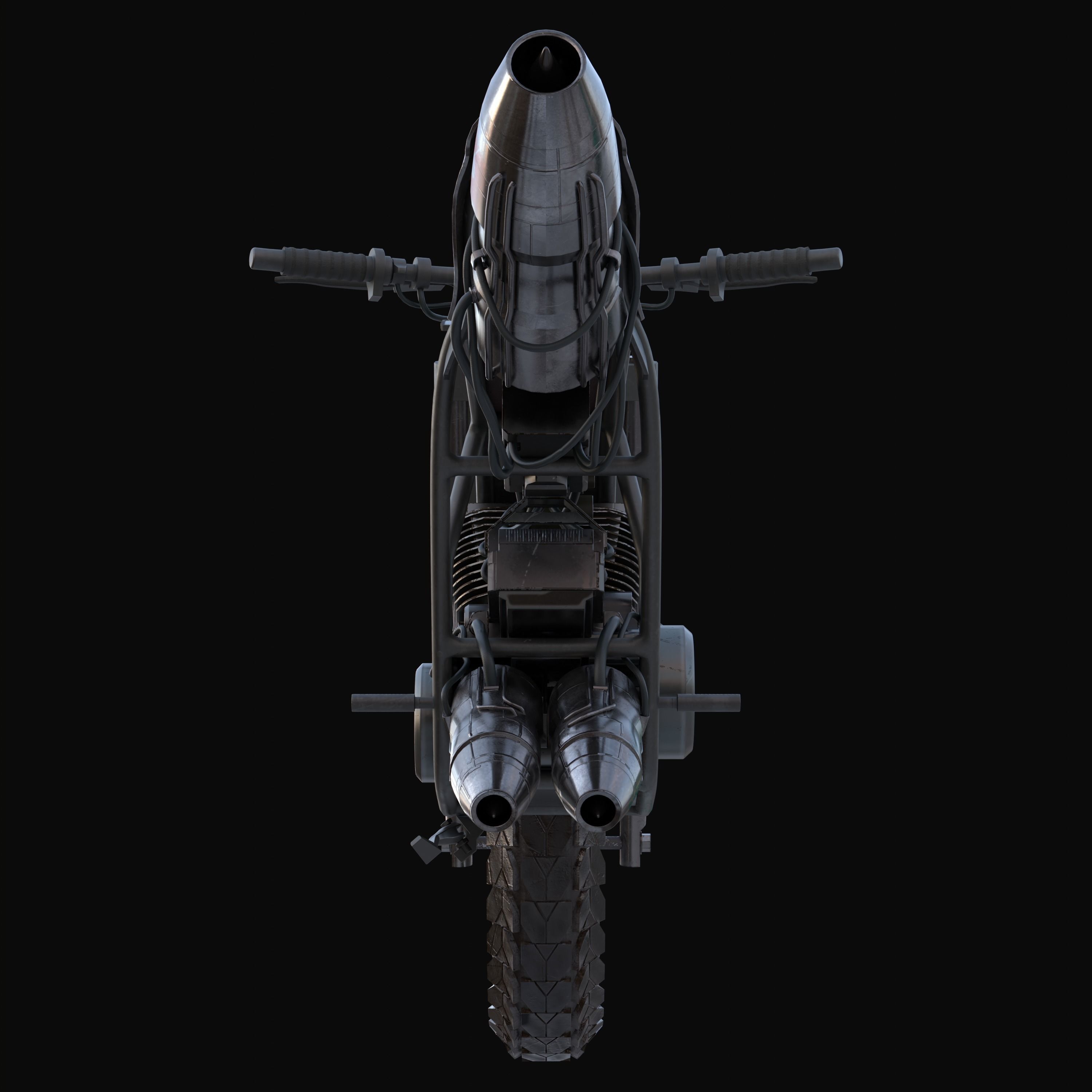Monoshooter dirt bike Low-poly 3D model_21