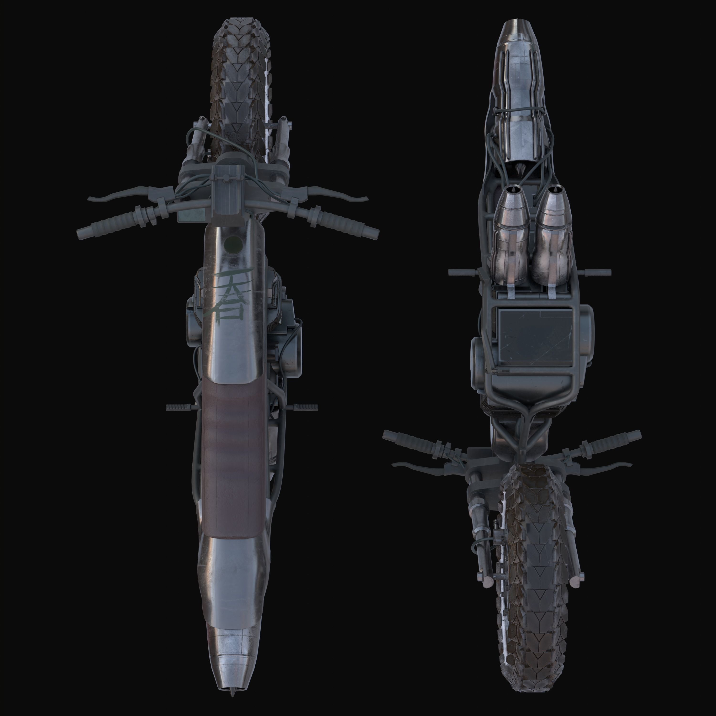 Monoshooter dirt bike Low-poly 3D model_14