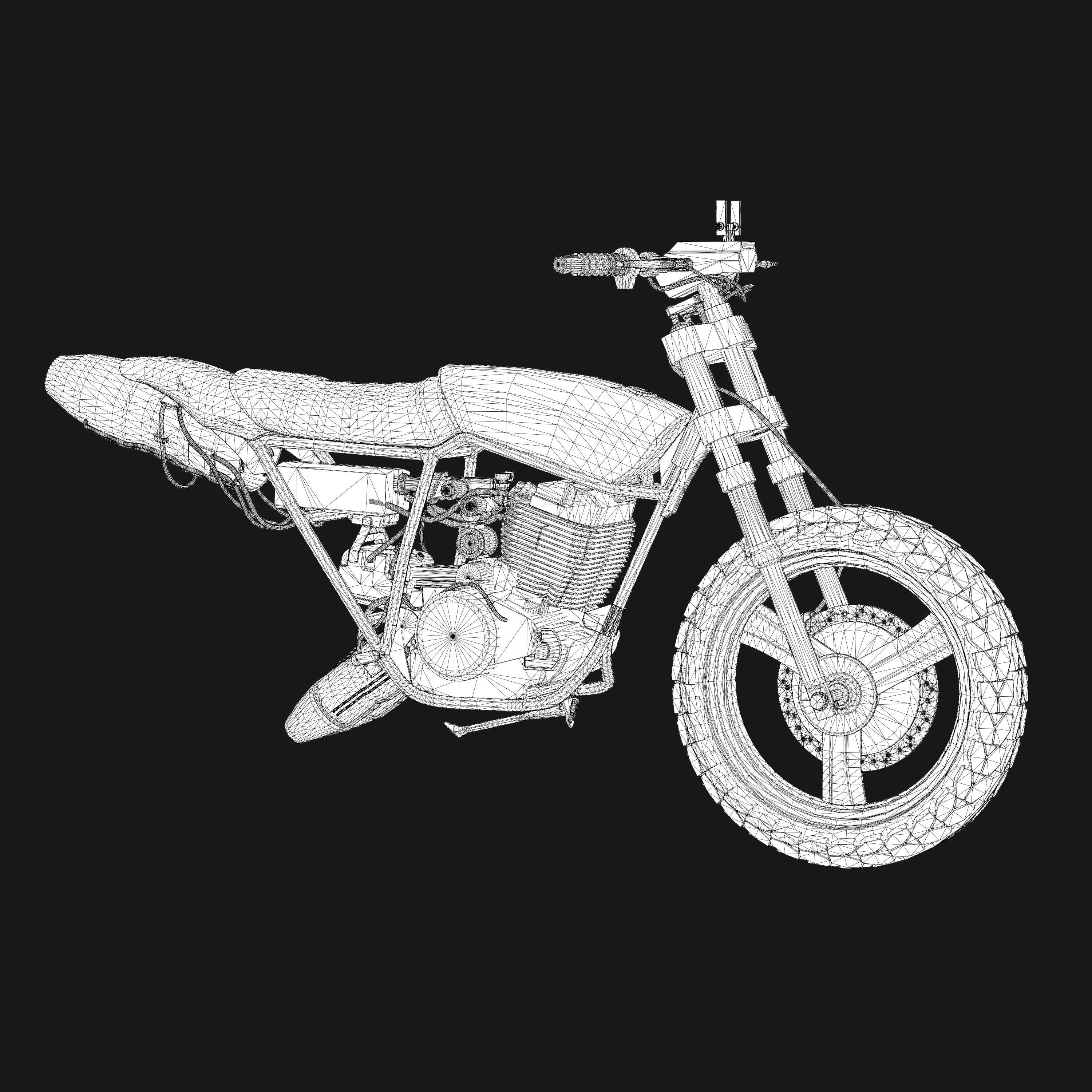Monoshooter dirt bike Low-poly 3D model_11