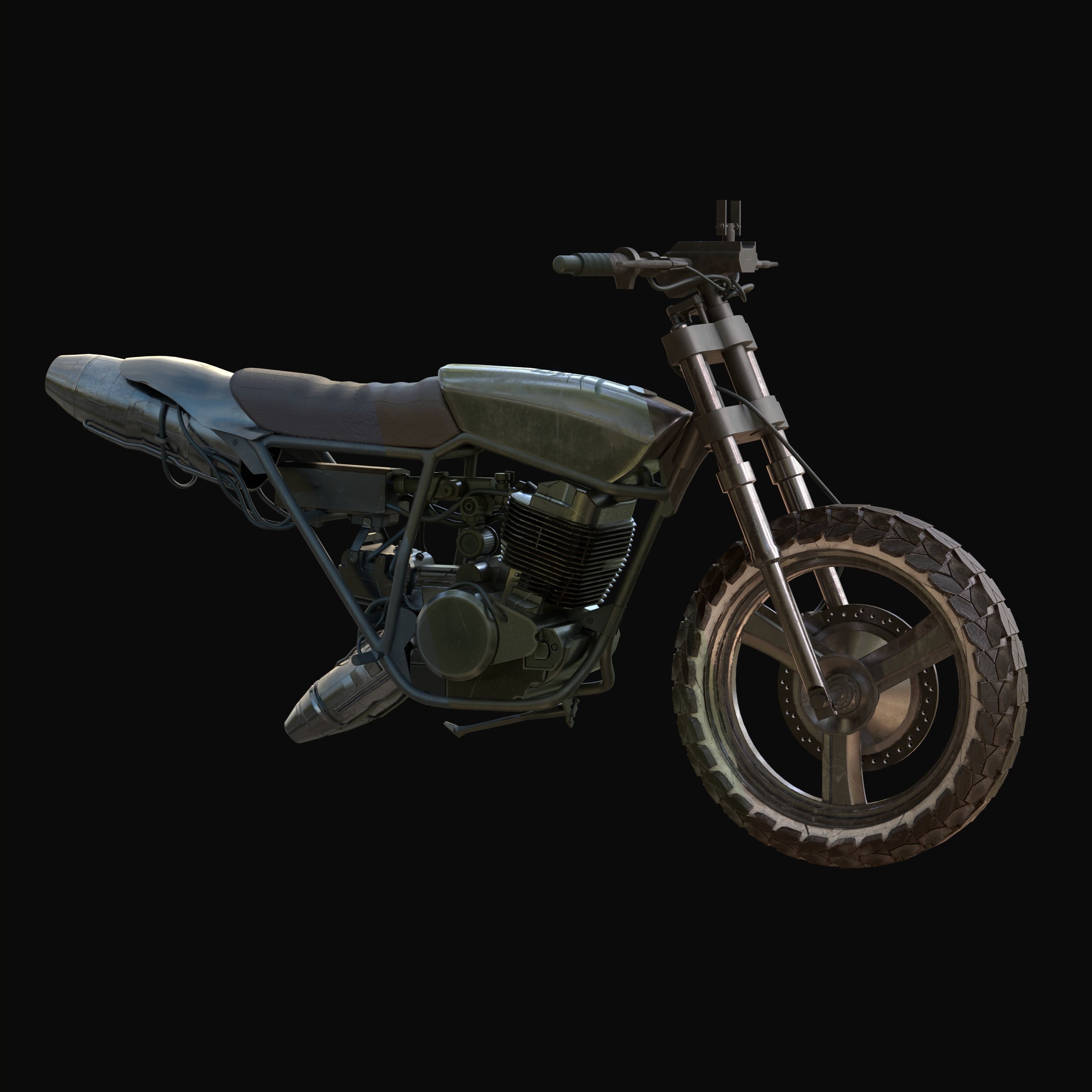 Monoshooter dirt bike Low-poly 3D model_10