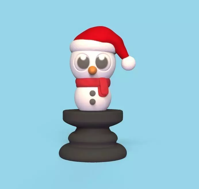 Christmas Chess - Snowman 3D print model_0